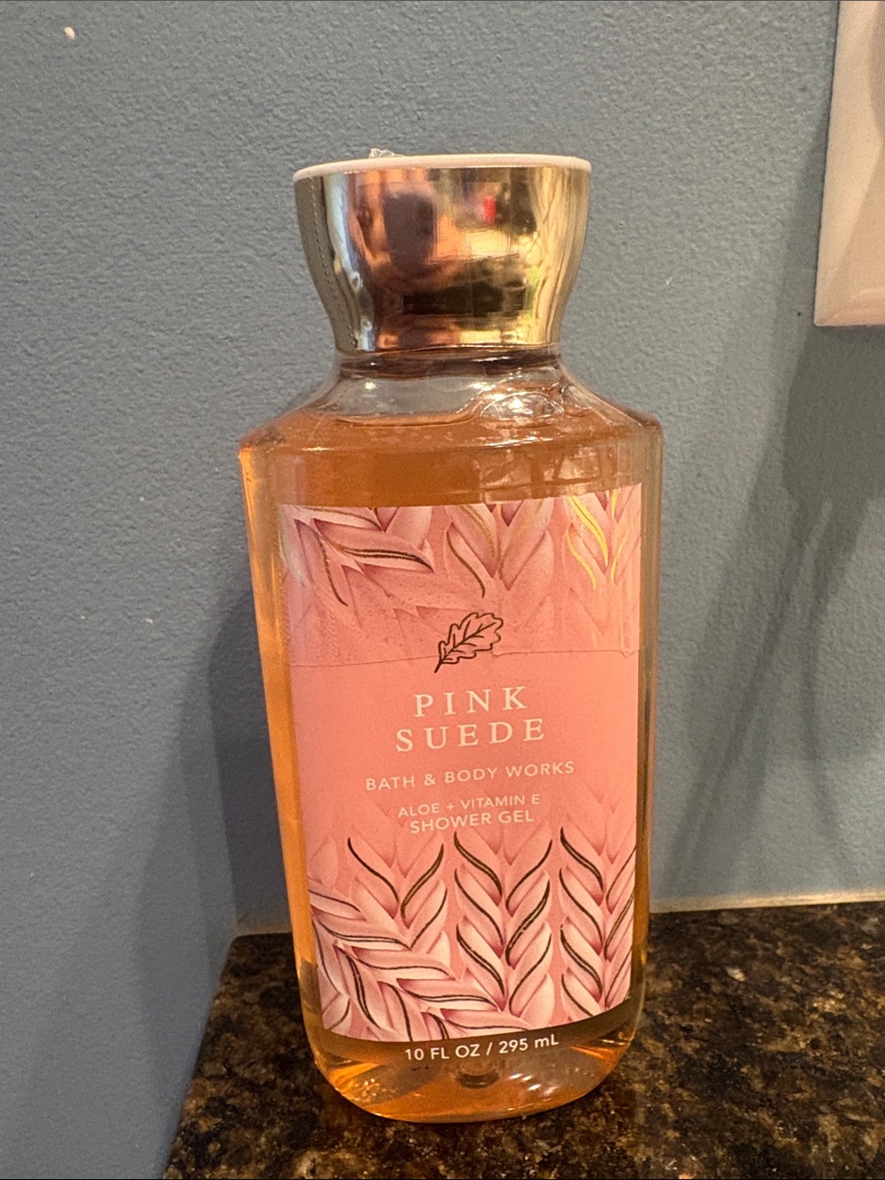 Never Opened Bath & Body Works Pink Suede Shower Gel - Pink & Gold Accents